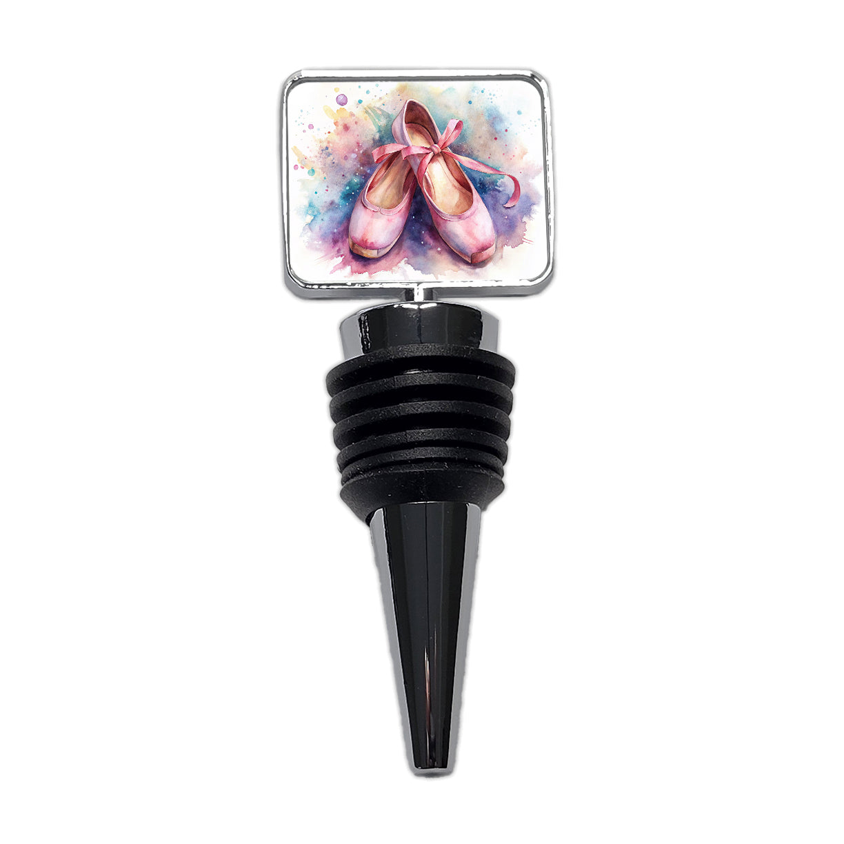 Ballet Slippers Watercolor Wine Bottle Stopper