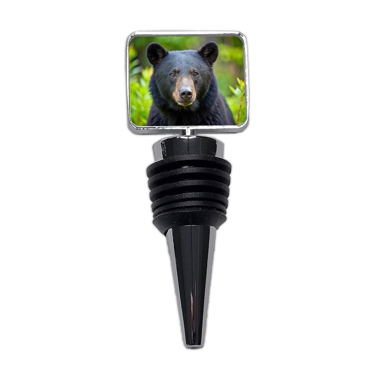 Black Bear Wine Bottle Stopper
