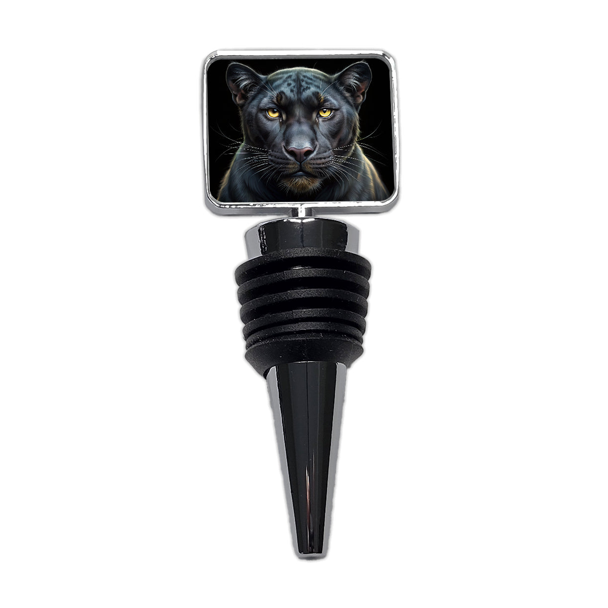 Black Panther Face Art Wine Bottle Stopper