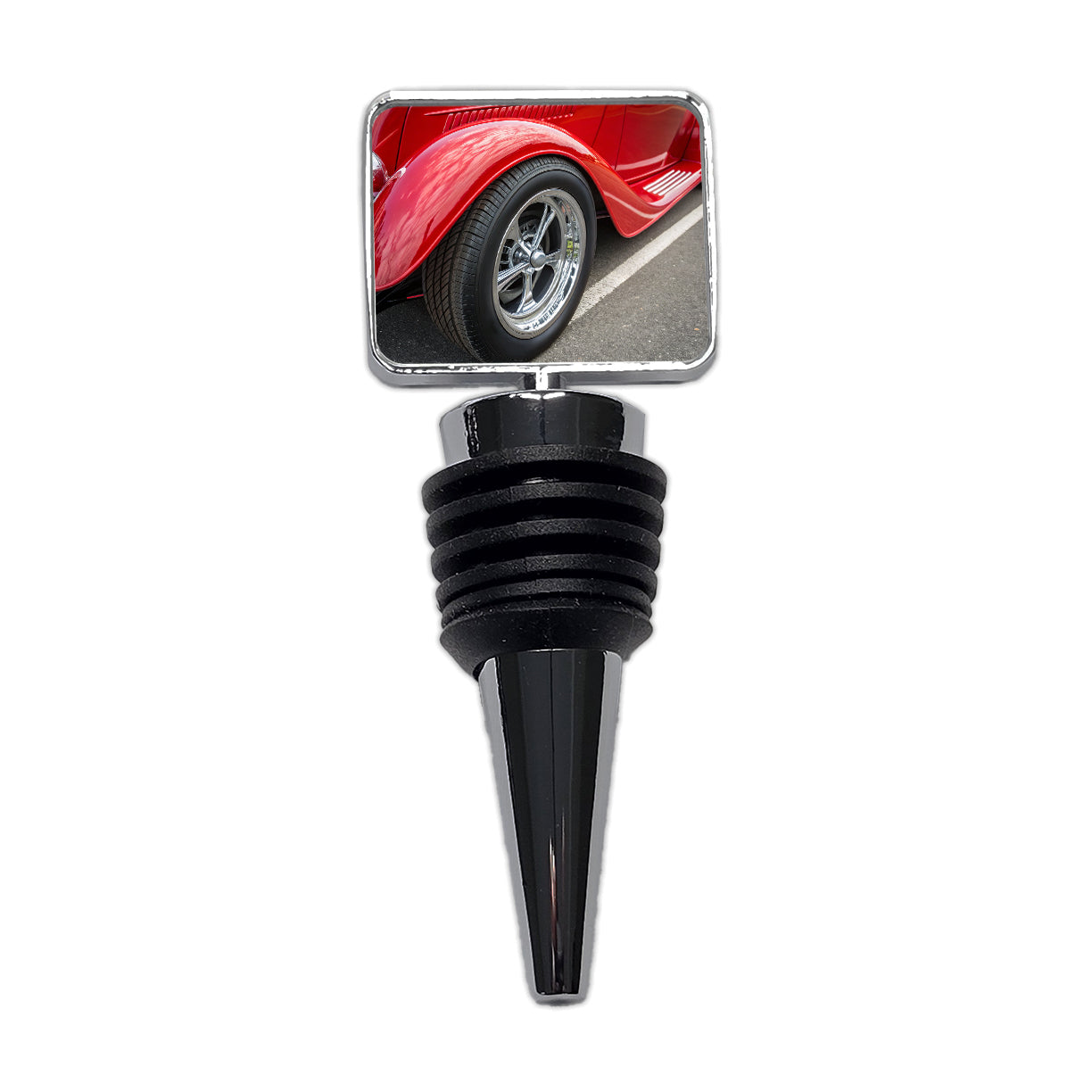 Classic Red Hot Rod Car Wine Bottle Stopper