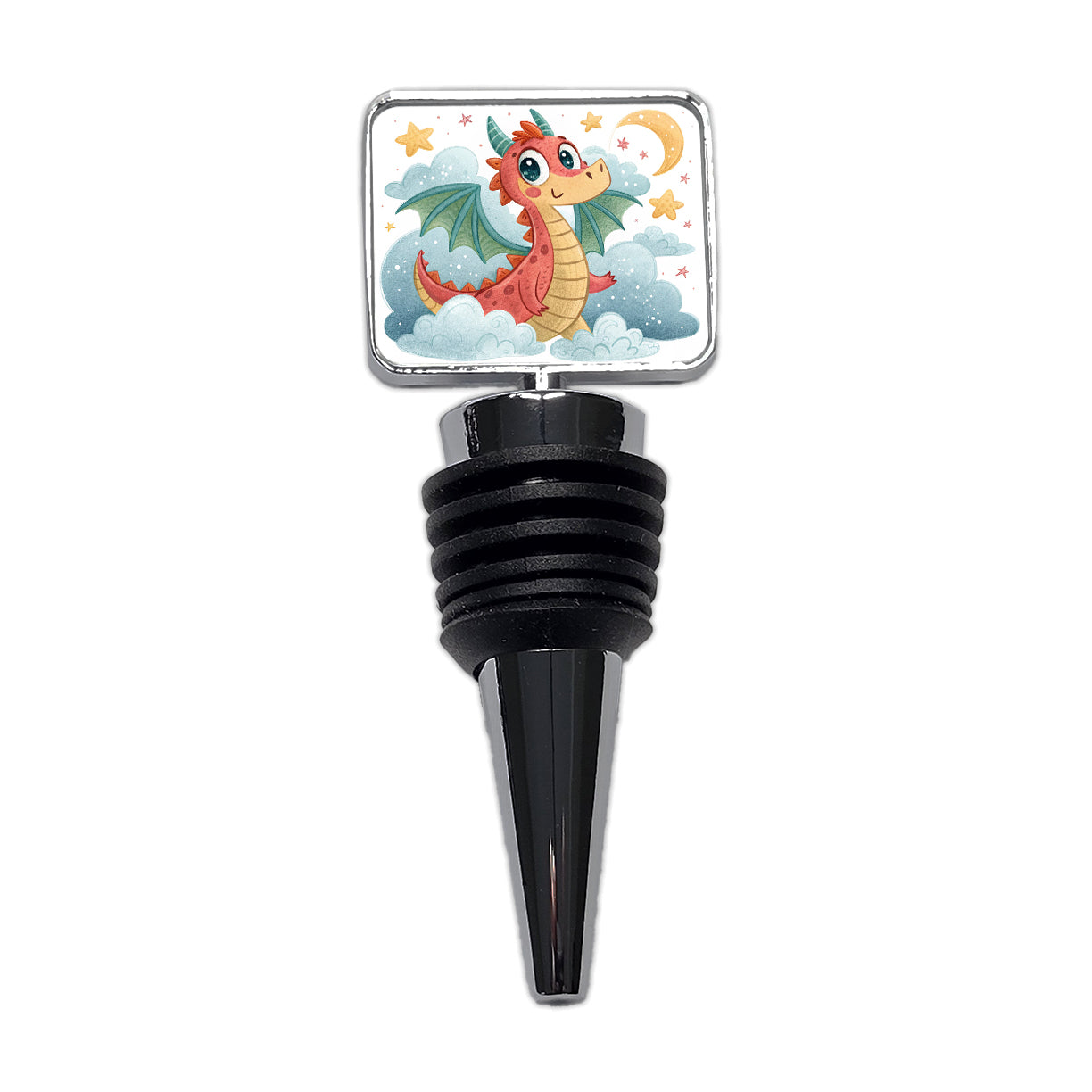 Fantasy Dragon Children's Illustration Style Wine Bottle Stopper