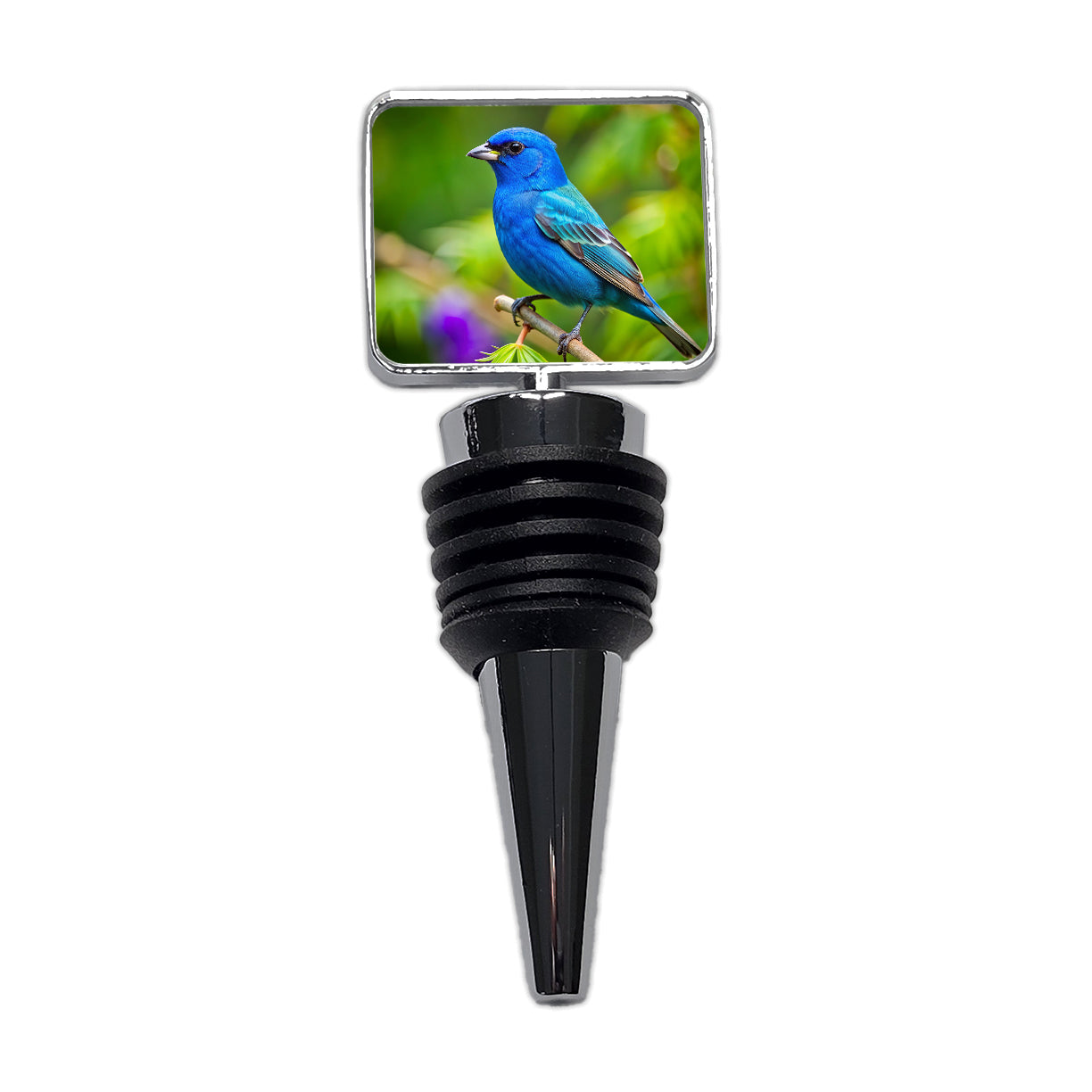 Indigo Bunting Backyard Bird Wine Bottle Stopper