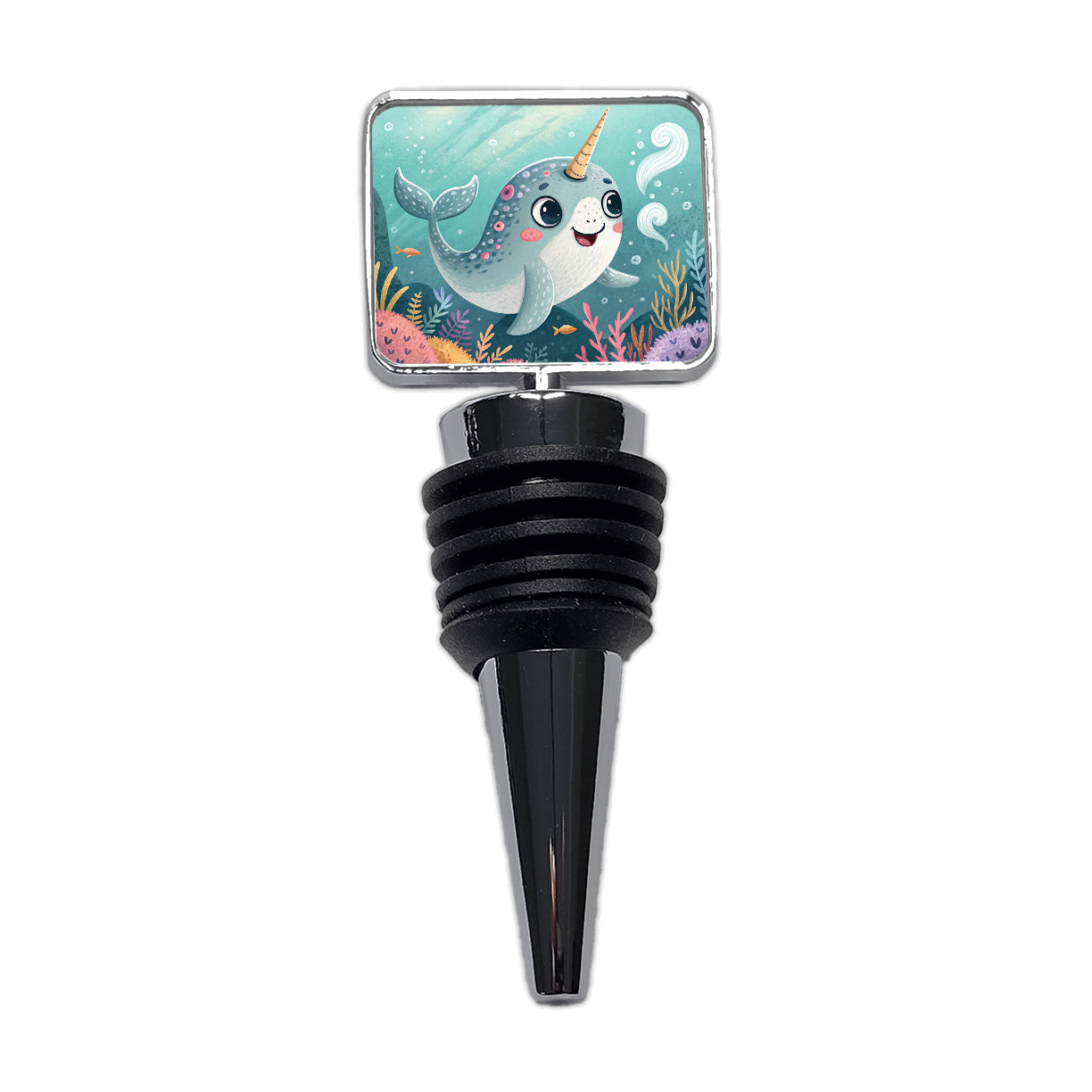 Narwhal Children's Illustration Style Wine Bottle Stopper