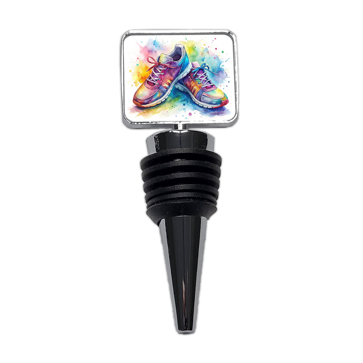 Pair Of Running Shoes Watercolor Wine Bottle Stopper