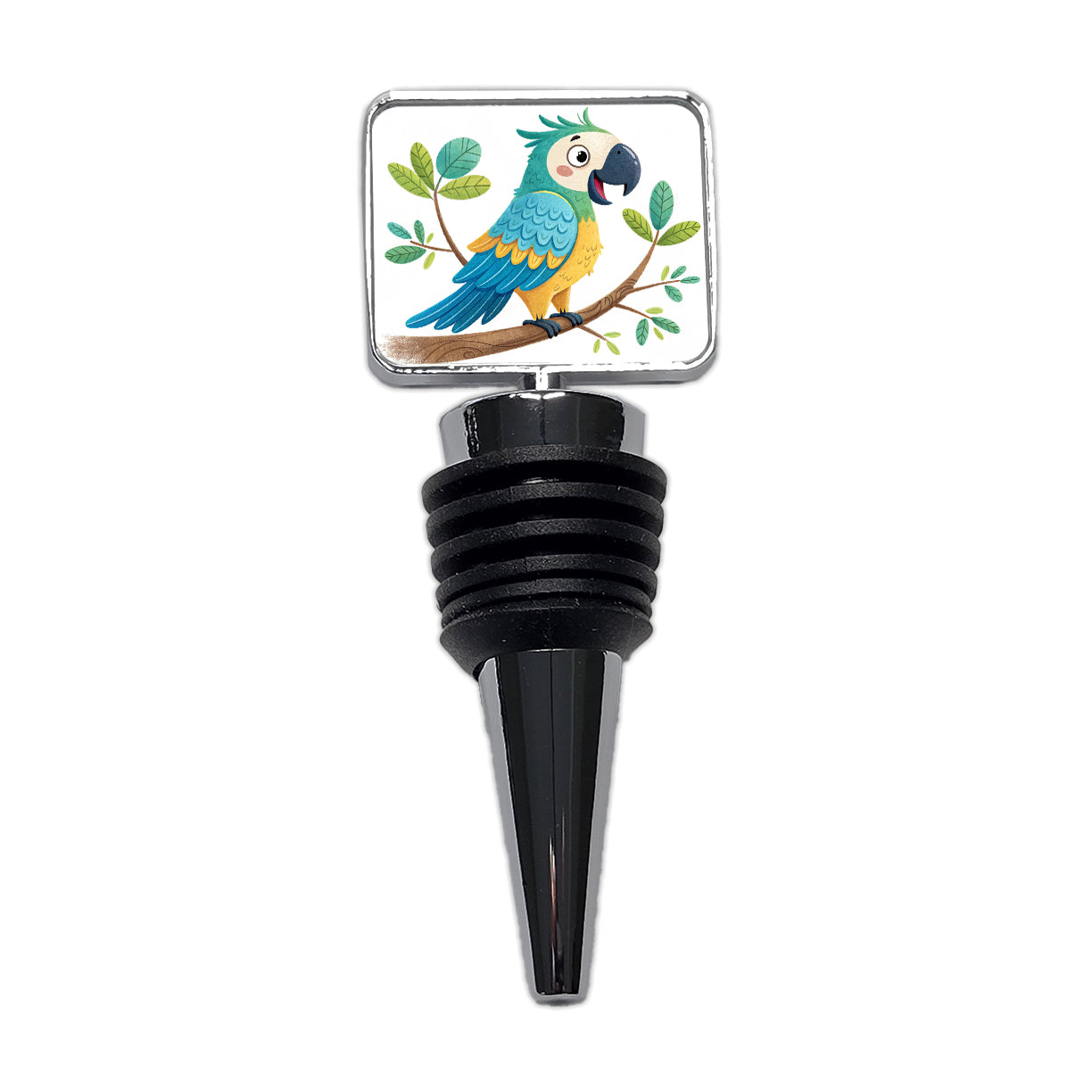 Parrot Children's Illustration Style Wine Bottle Stopper