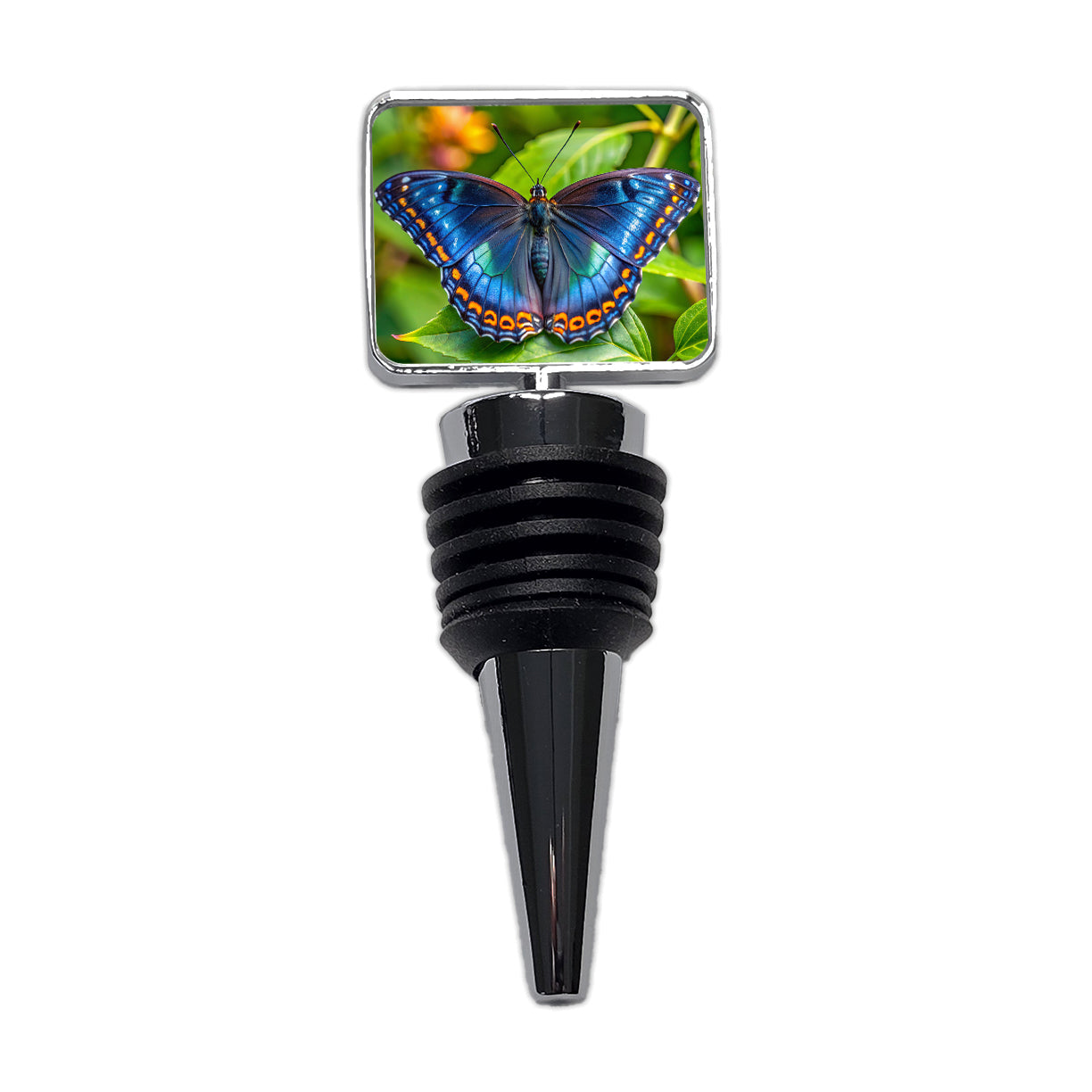 Pretty Blue Butterfly Wine Bottle Stopper