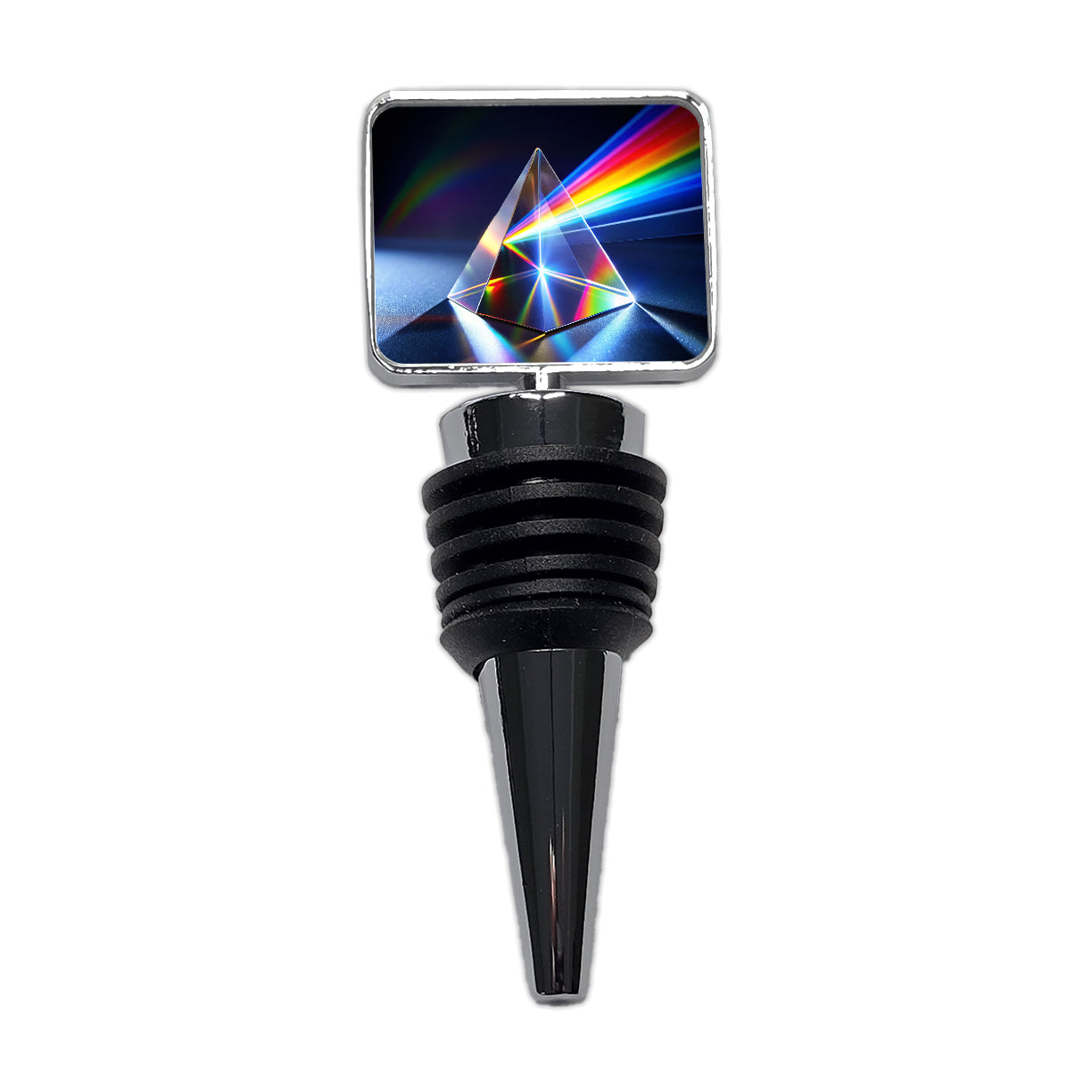 Pyramid Prism Refracted Rainbow Wine Bottle Stopper