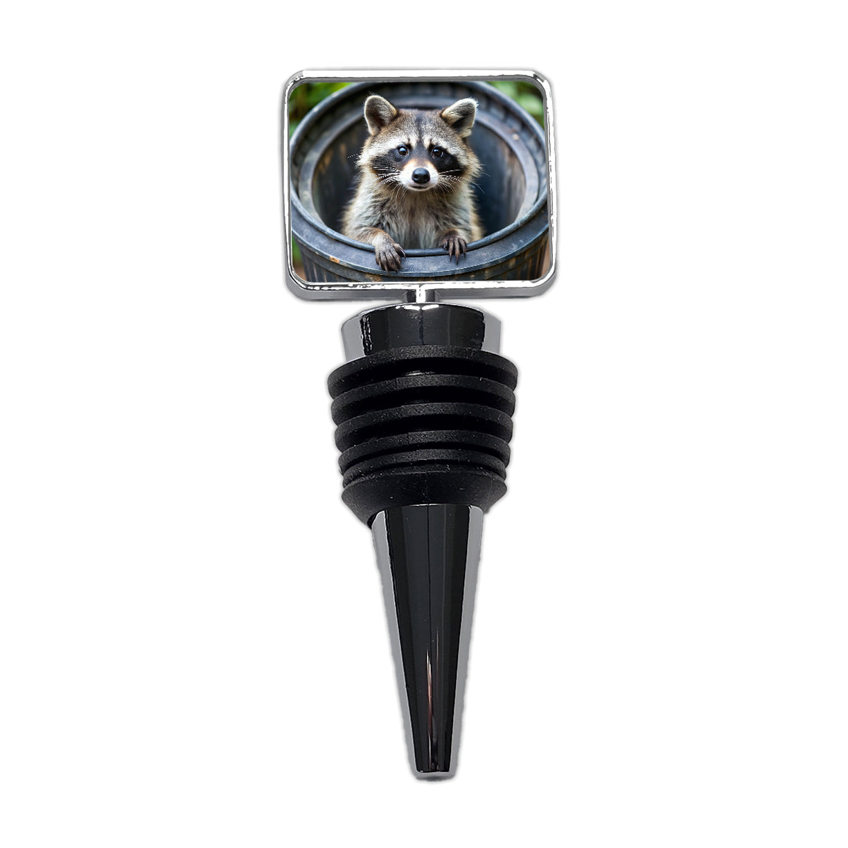 Raccoon In Barrel Trash Panda Wine Bottle Stopper