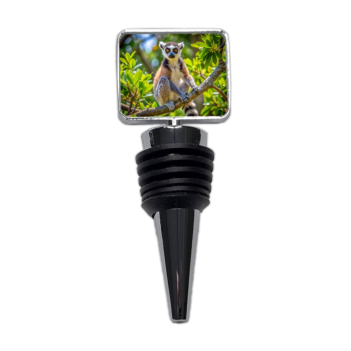 Ring-Tailed Lemur In Tree Wine Bottle Stopper