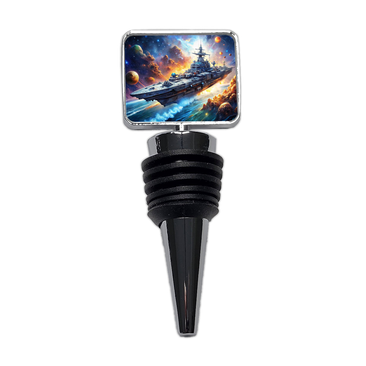 Sci-fi Space Warship Battleship Wine Bottle Stopper