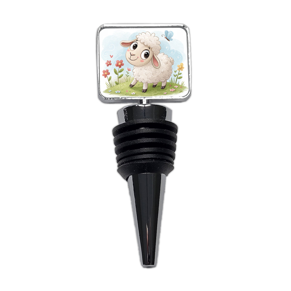 Sheep Lamb Children's Illustration Style Wine Bottle Stopper