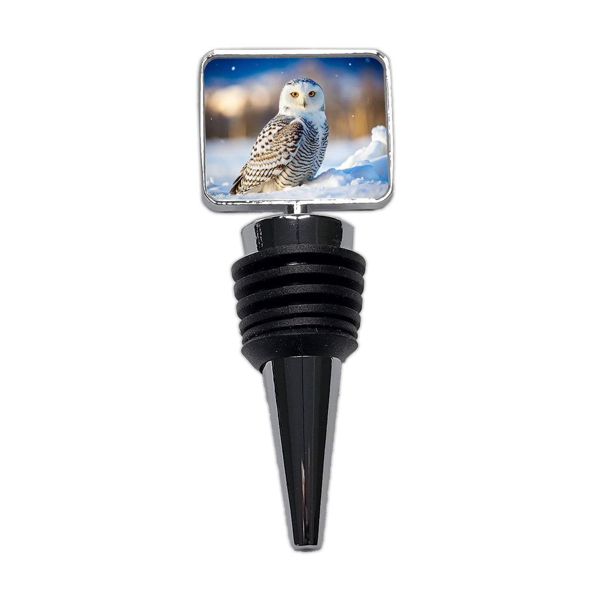 Snowy Owl Raptor Bird Of Prey Wine Bottle Stopper