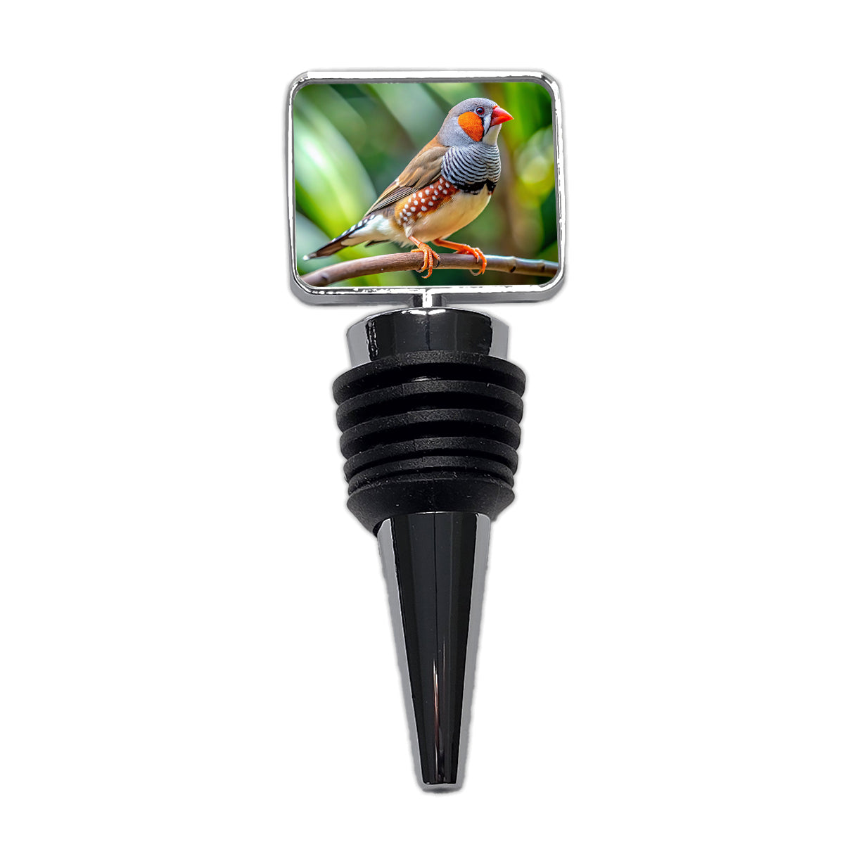Zebra Finch Backyard Bird Wine Bottle Stopper