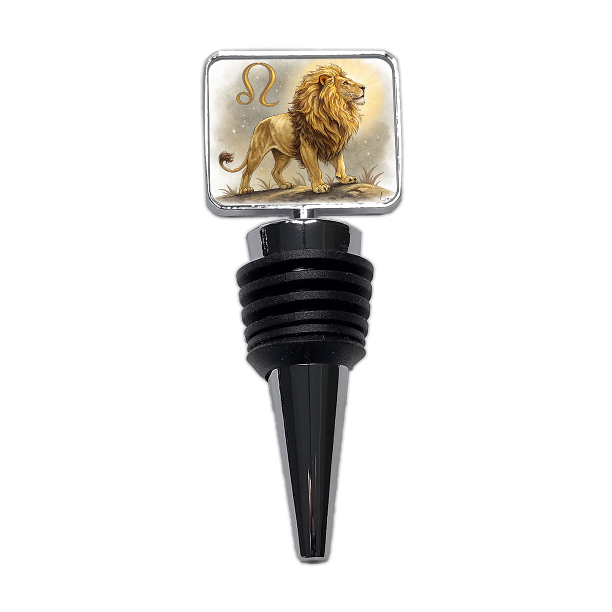 Zodiac Horoscope Symbol Leo Lion Wine Bottle Stopper