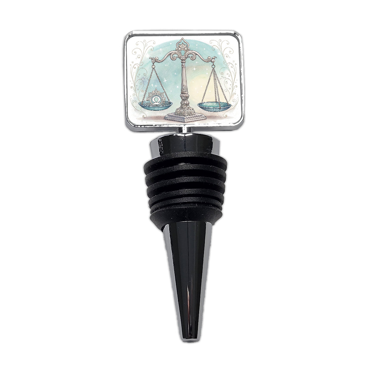 Zodiac Horoscope Symbol Libra Scales Wine Bottle Stopper