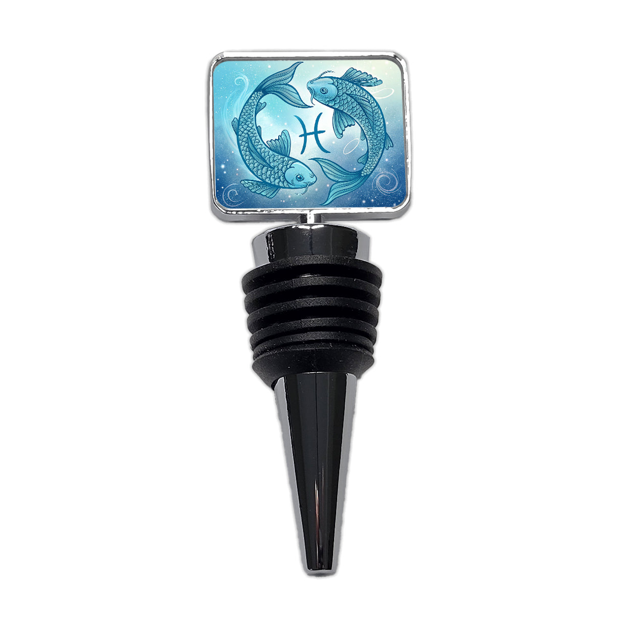 Zodiac Horoscope Symbol Pisces Fish Wine Bottle Stopper