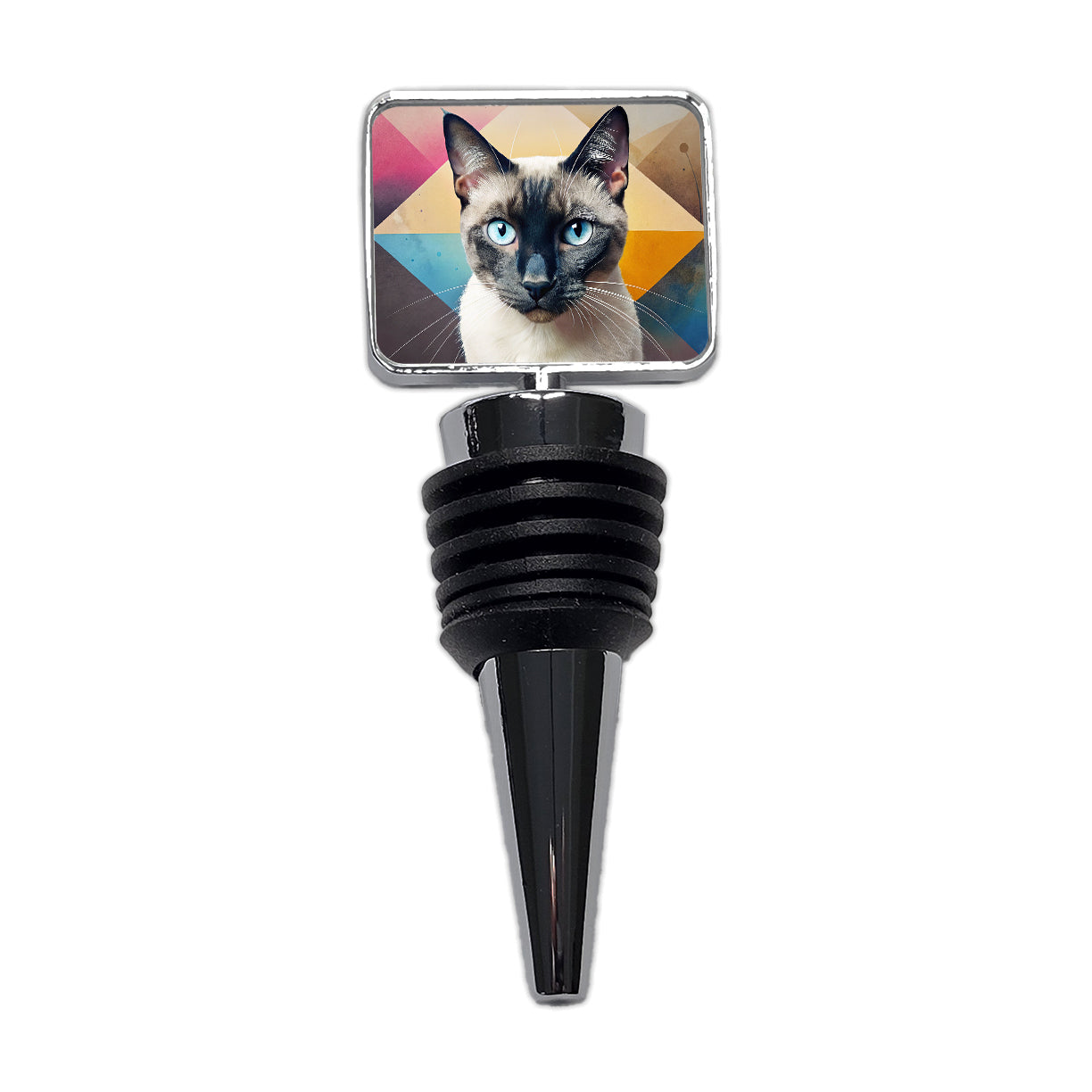 Siamese Cat Contemporary Art Wine Bottle Stopper