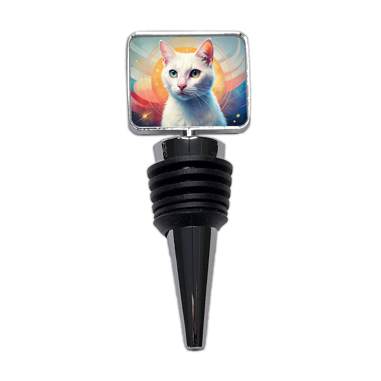 White Cat Contemporary Art Wine Bottle Stopper