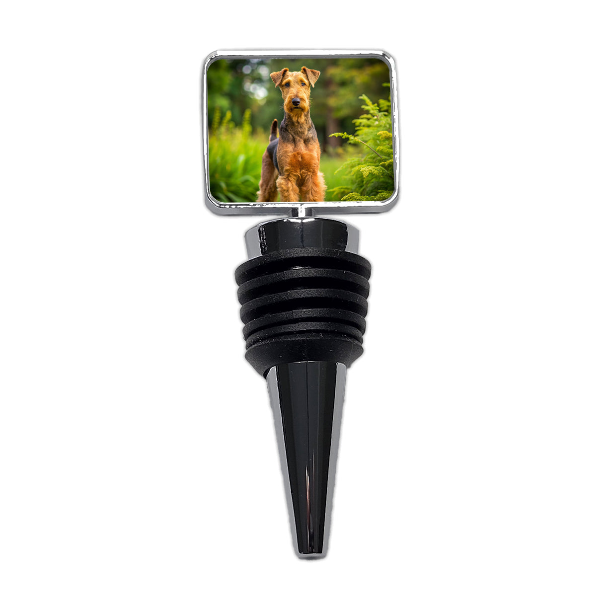 Airedale Terrier Dog Photo Wine Bottle Stopper