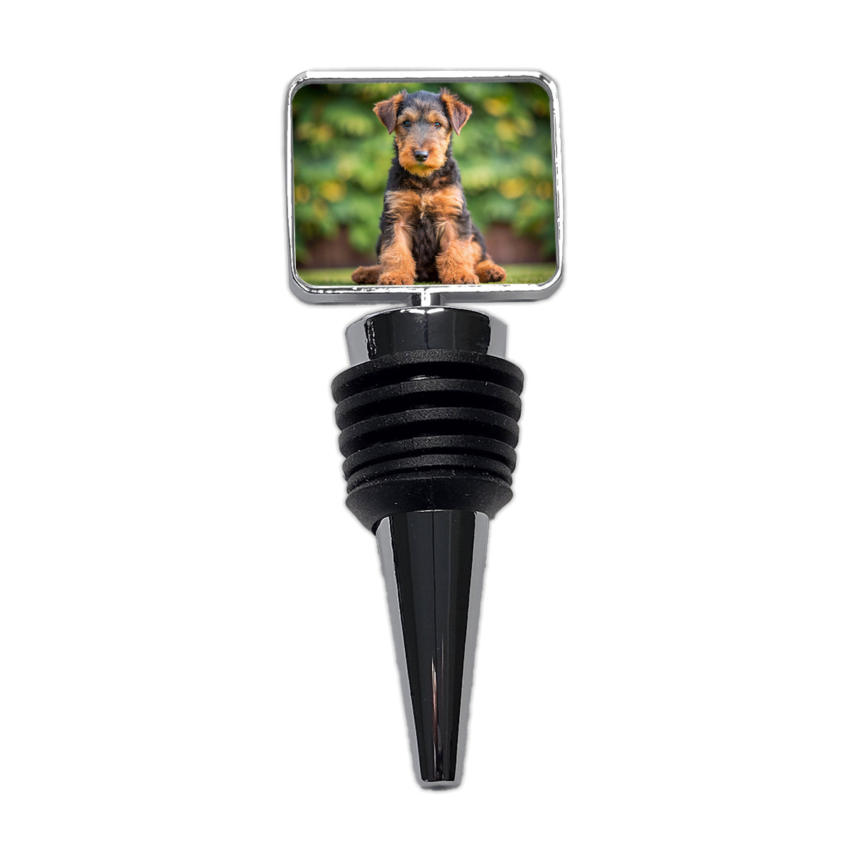 Airedale Terrier Dog Puppy Photo Wine Bottle Stopper