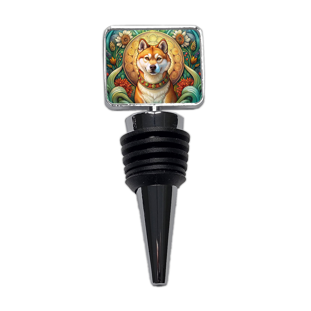 Akita Dog Art Nouveau Wine Bottle Stopper