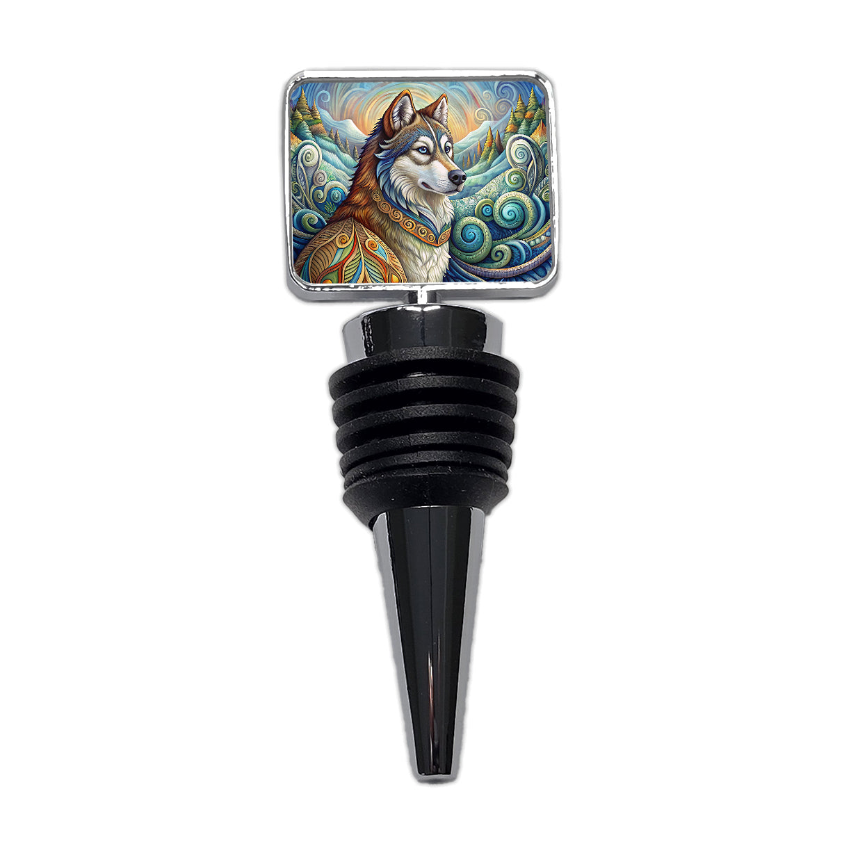 Alaskan Malamute Dog Art Nouveau Wine Bottle Stopper