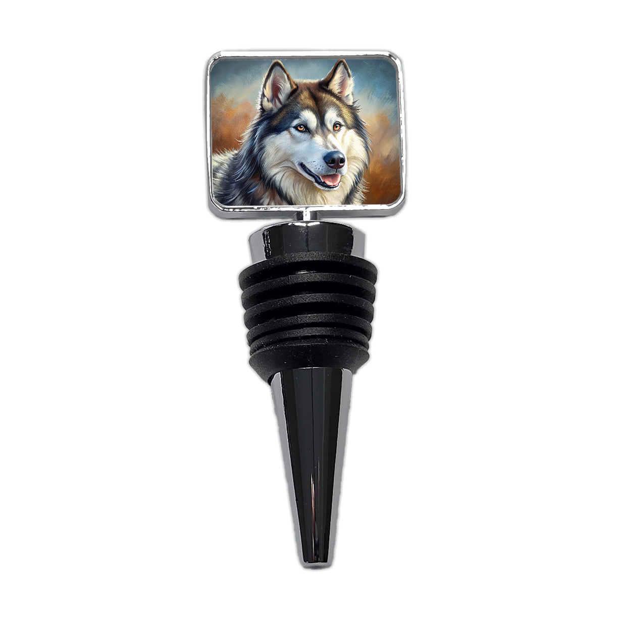 Alaskan Malamute Dog Illustration Wine Bottle Stopper