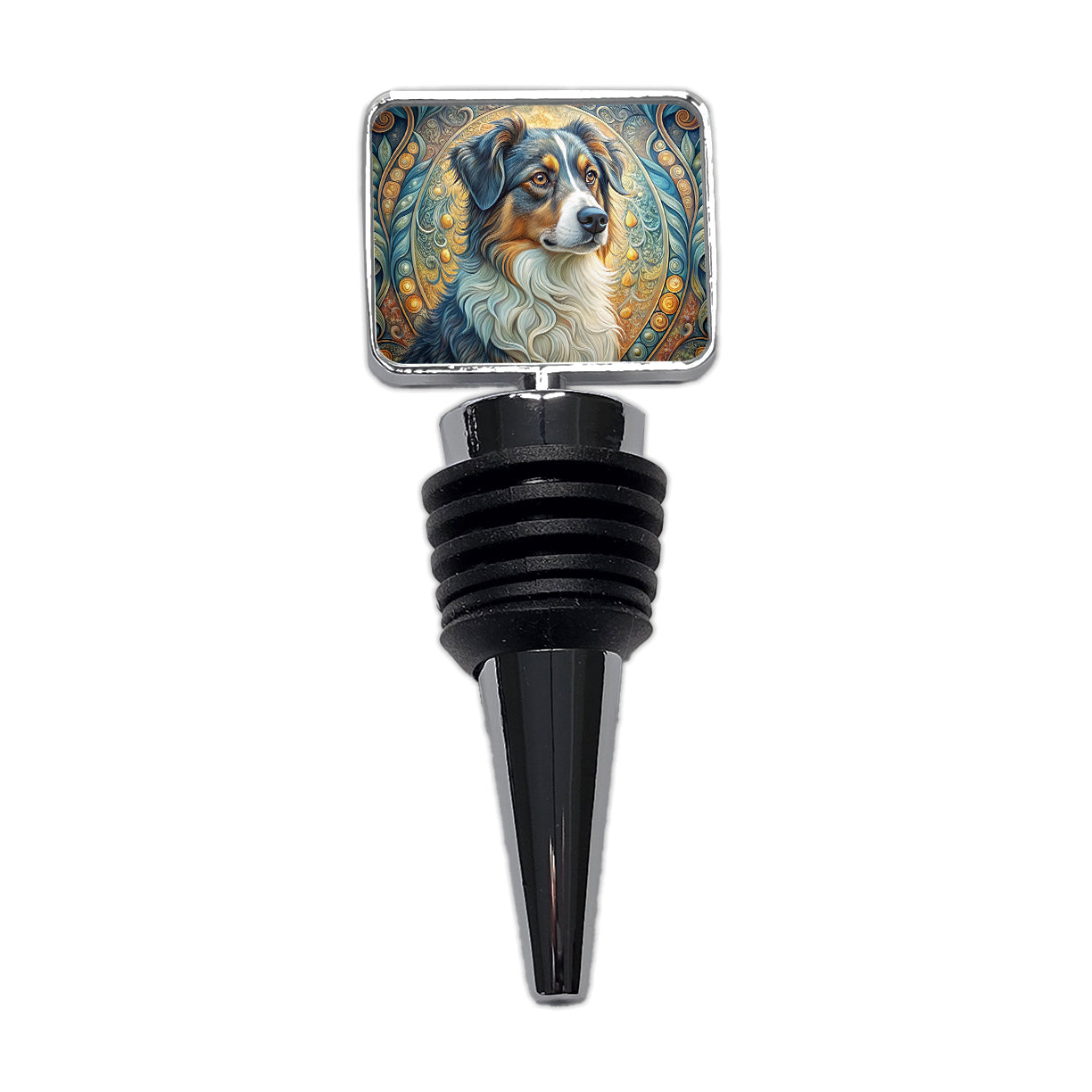Australian Shepherd Dog Art Nouveau Wine Bottle Stopper