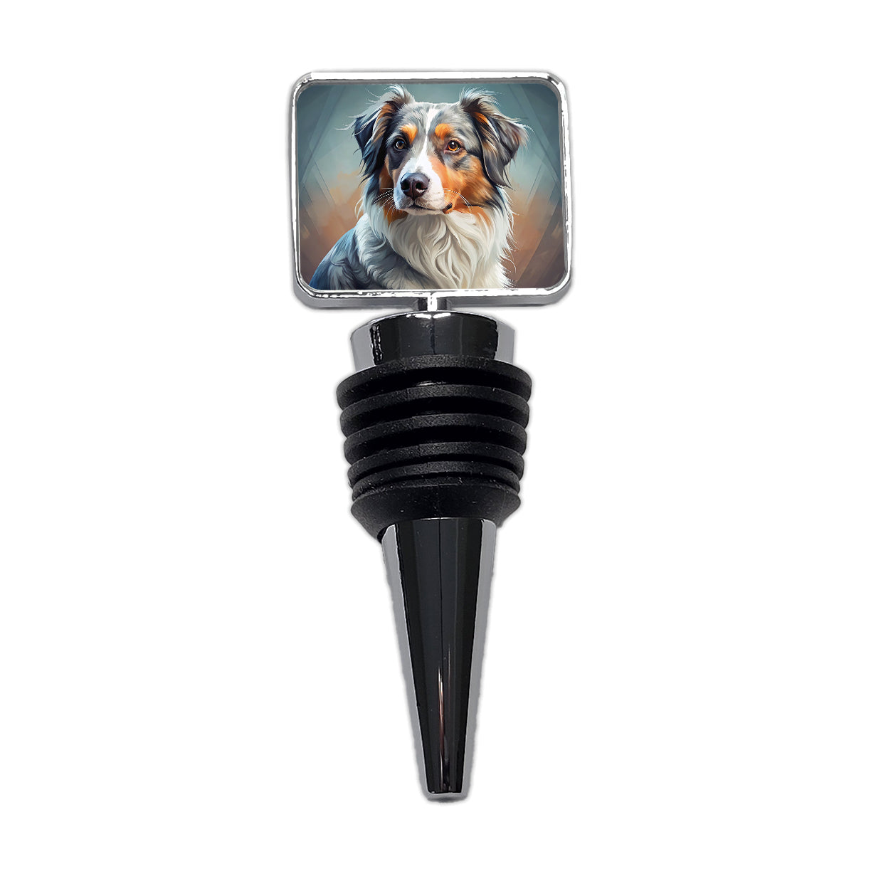 Australian Shepherd Dog Contemporary Art Wine Bottle Stopper