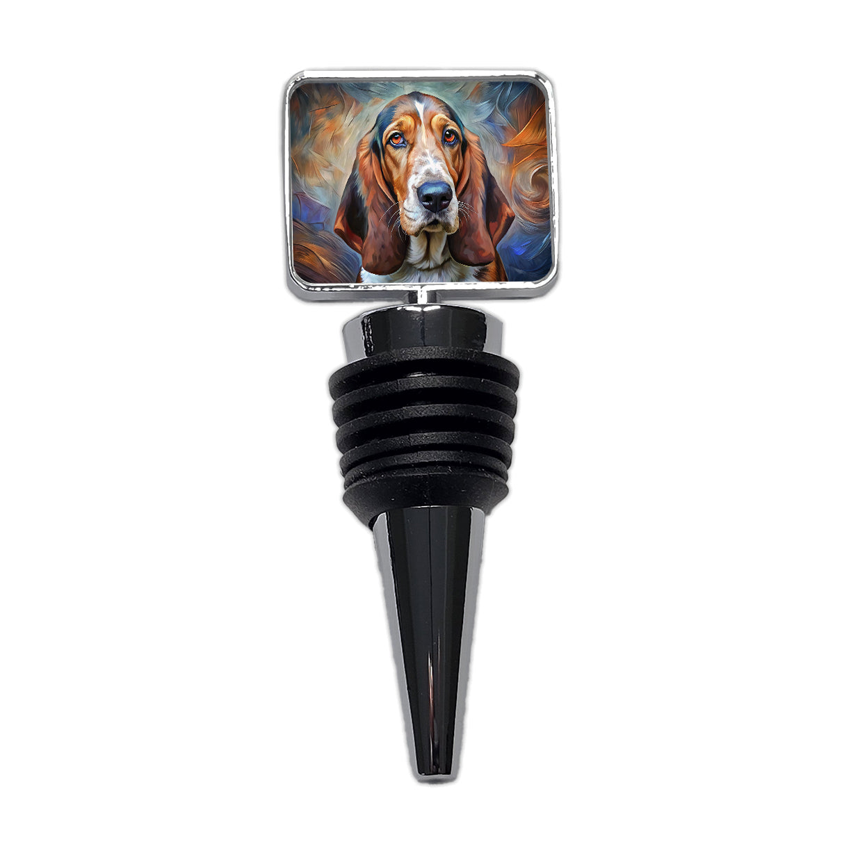 Basset Hound Dog Expressionism Art Wine Bottle Stopper