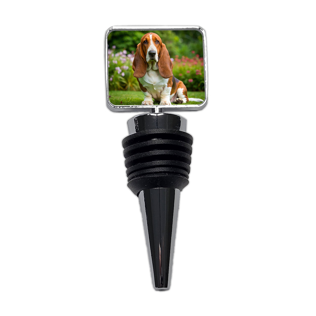 Basset Hound Dog Photo Wine Bottle Stopper