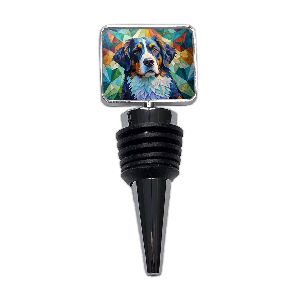 Bernese Mountain Dog Abstract Art Wine Bottle Stopper