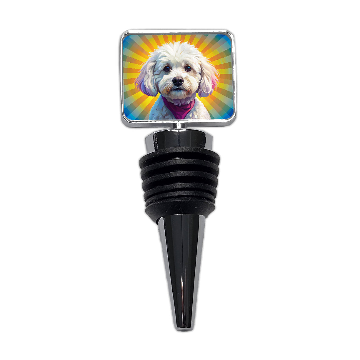 Bichon Frise Dog Pop Art Wine Bottle Stopper