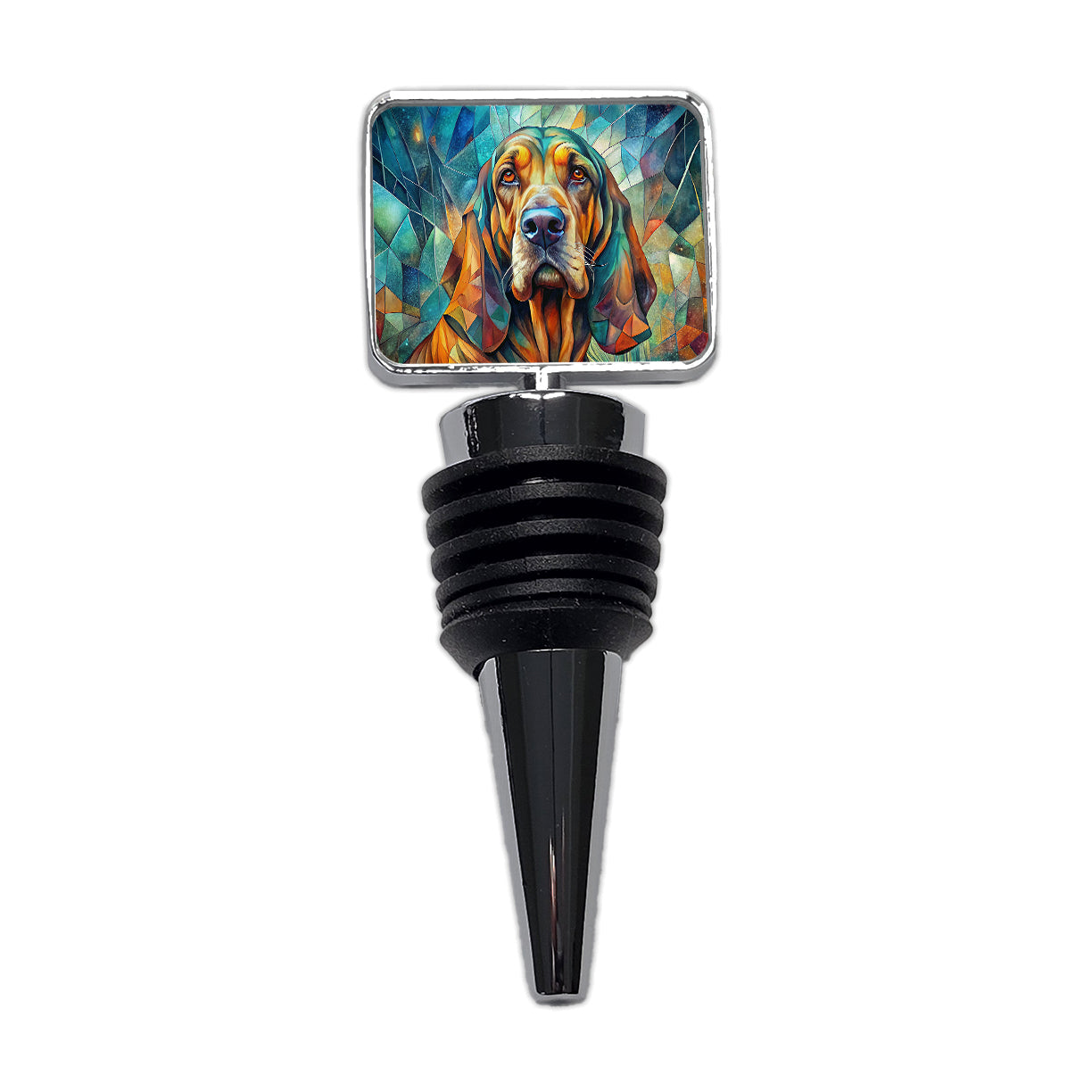 Bloodhound Dog Abstract Art Wine Bottle Stopper