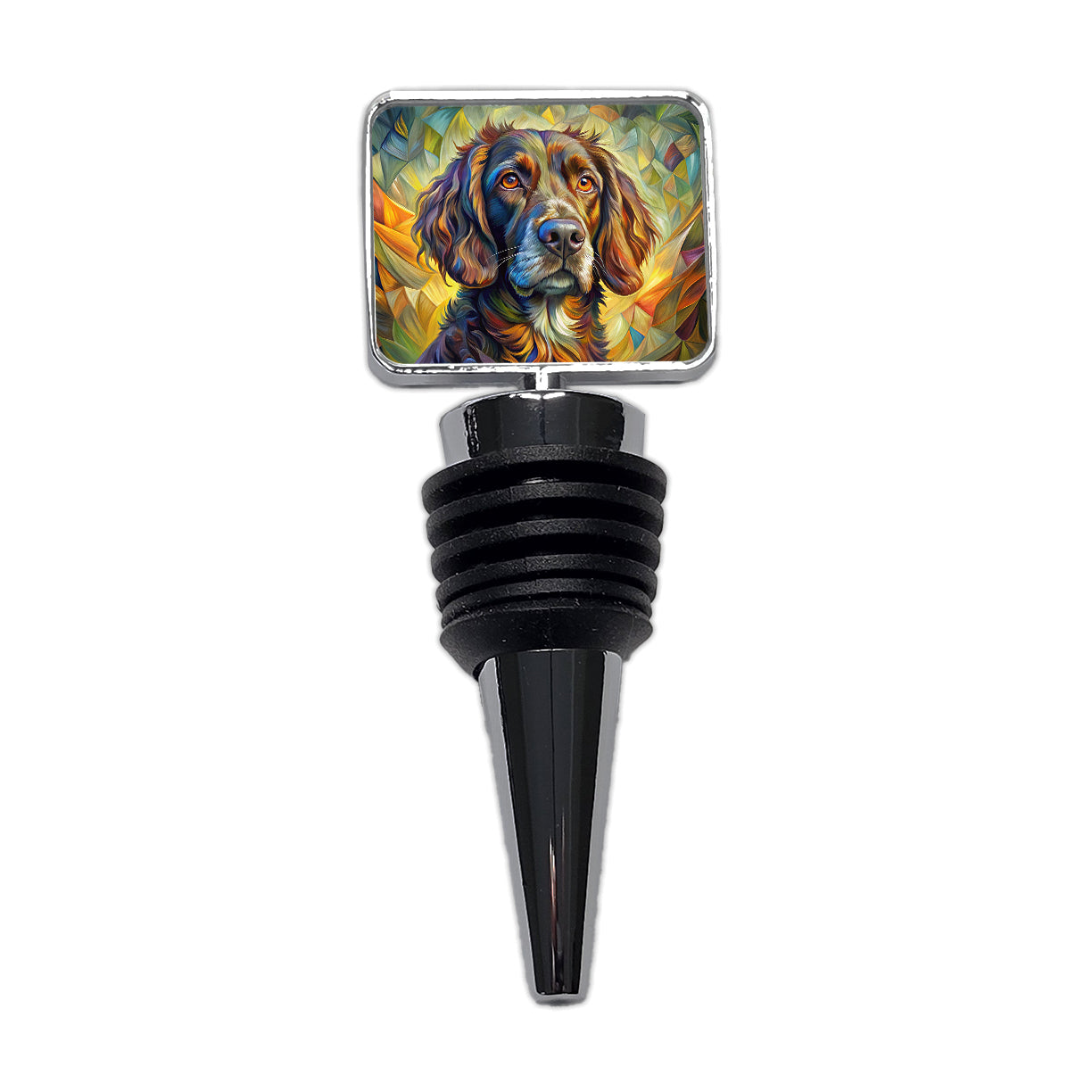 Boykin Spaniel Dog Abstract Art Wine Bottle Stopper