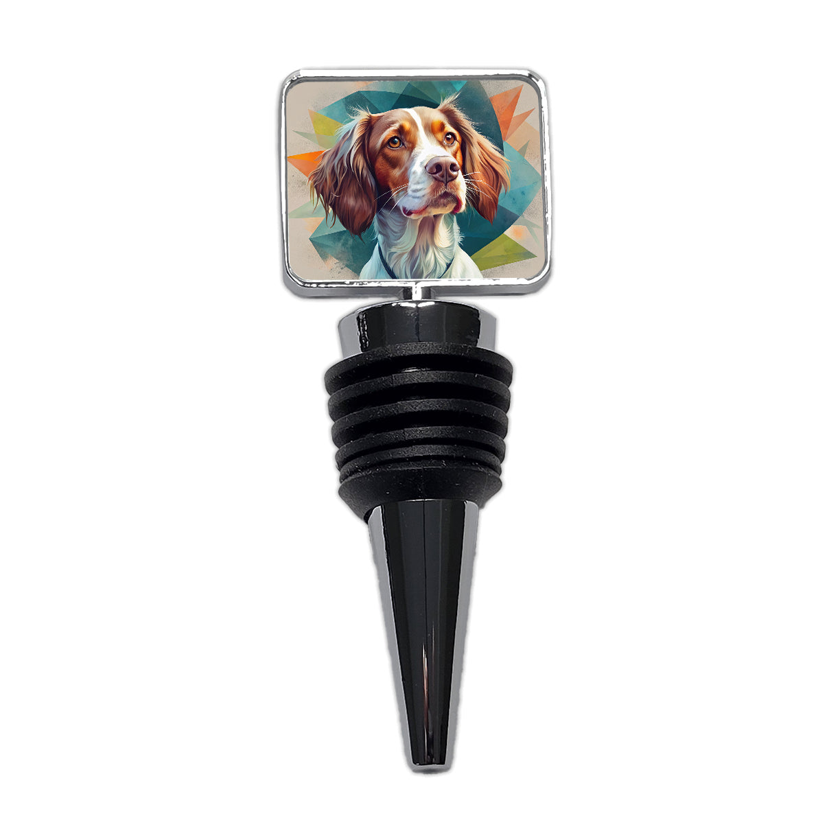 Brittany Spaniel Dog Contemporary Art Wine Bottle Stopper