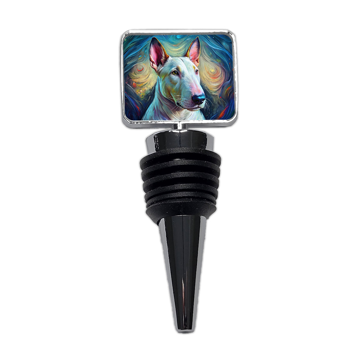 Bull Terrier Dog Expressionism Art Wine Bottle Stopper