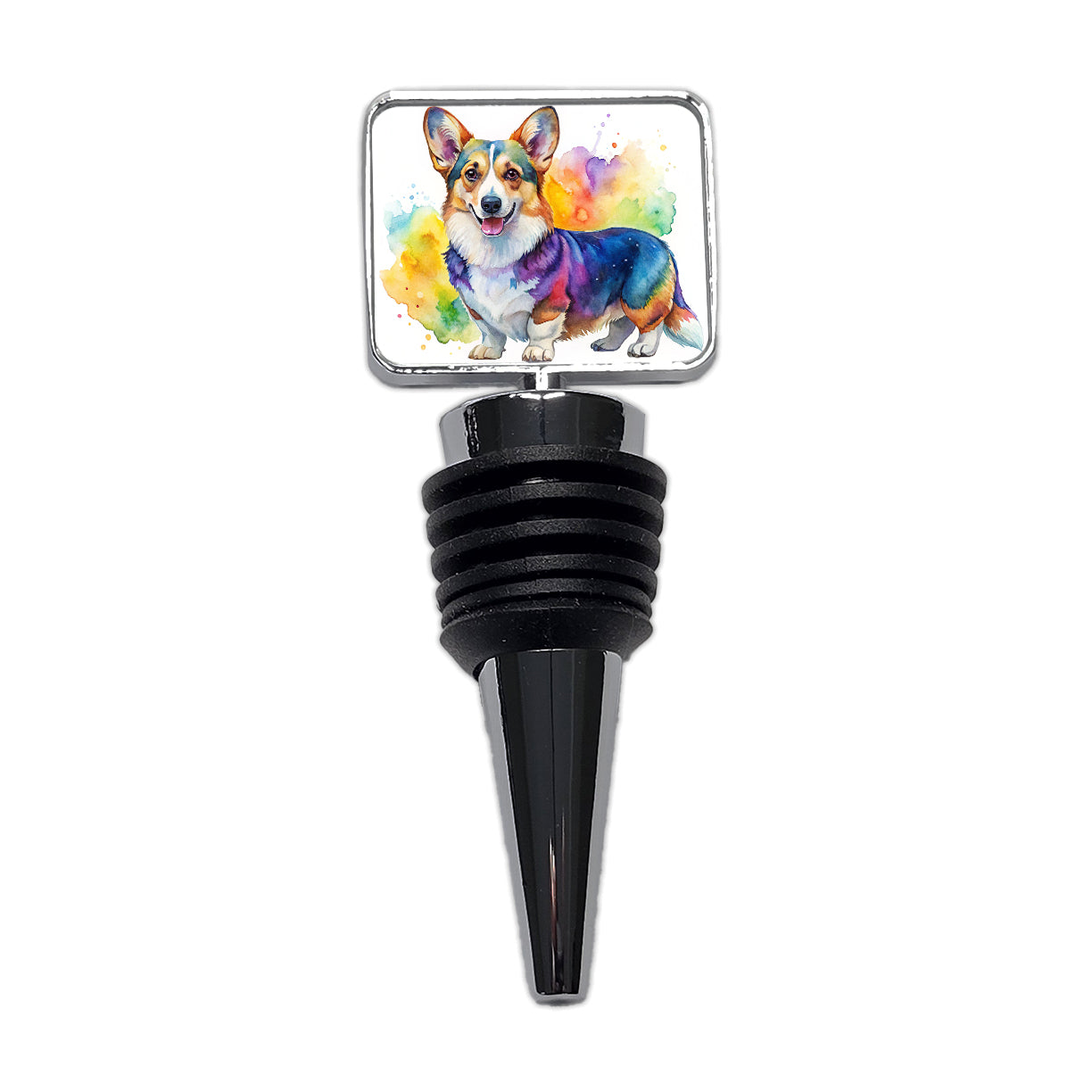 Cardigan Welsh Corgi Dog Watercolor Style Wine Bottle Stopper