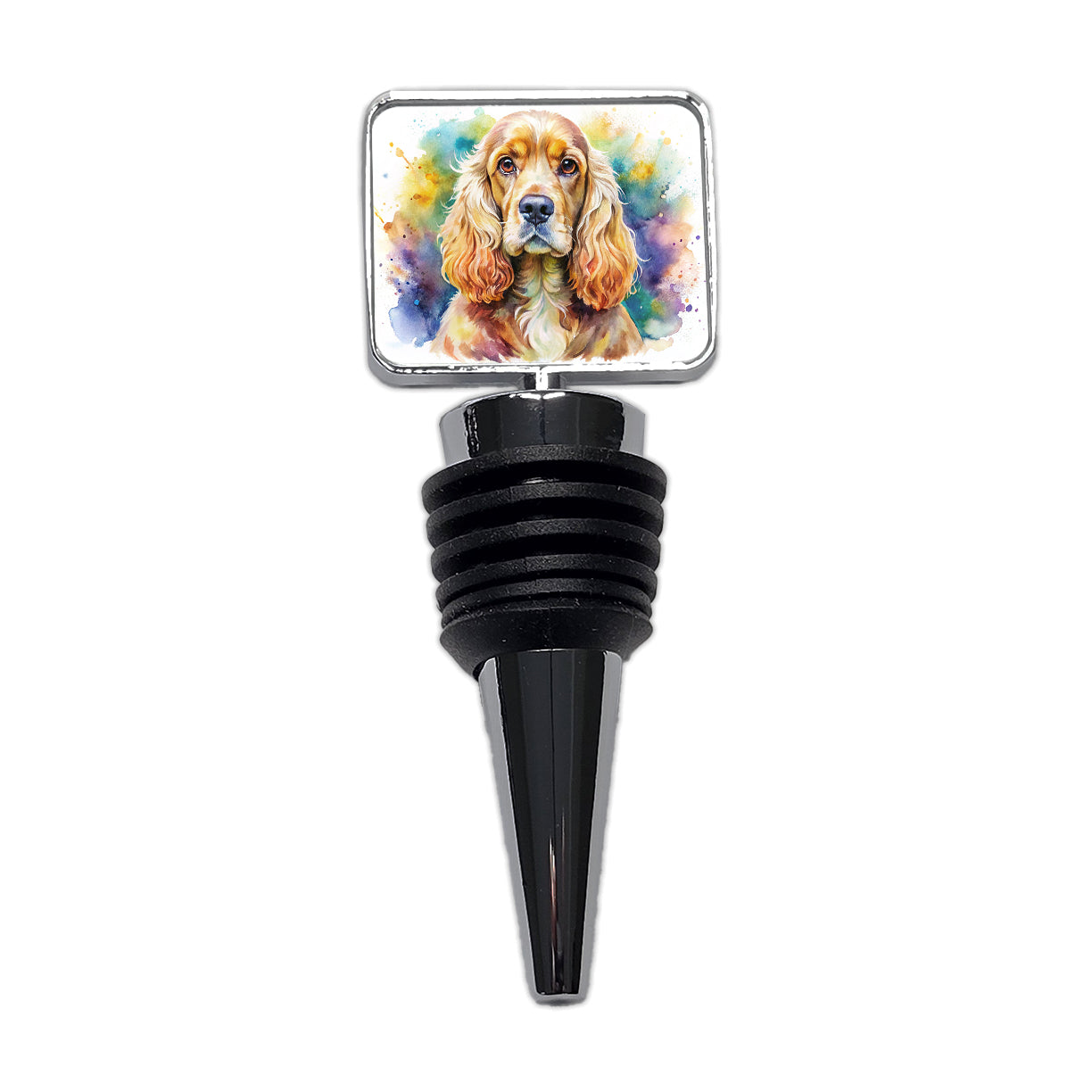 Cocker Spaniel Dog Watercolor Style Wine Bottle Stopper