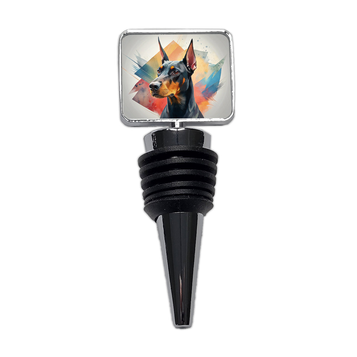 Doberman Pinscher Dog Contemporary Art Wine Bottle Stopper