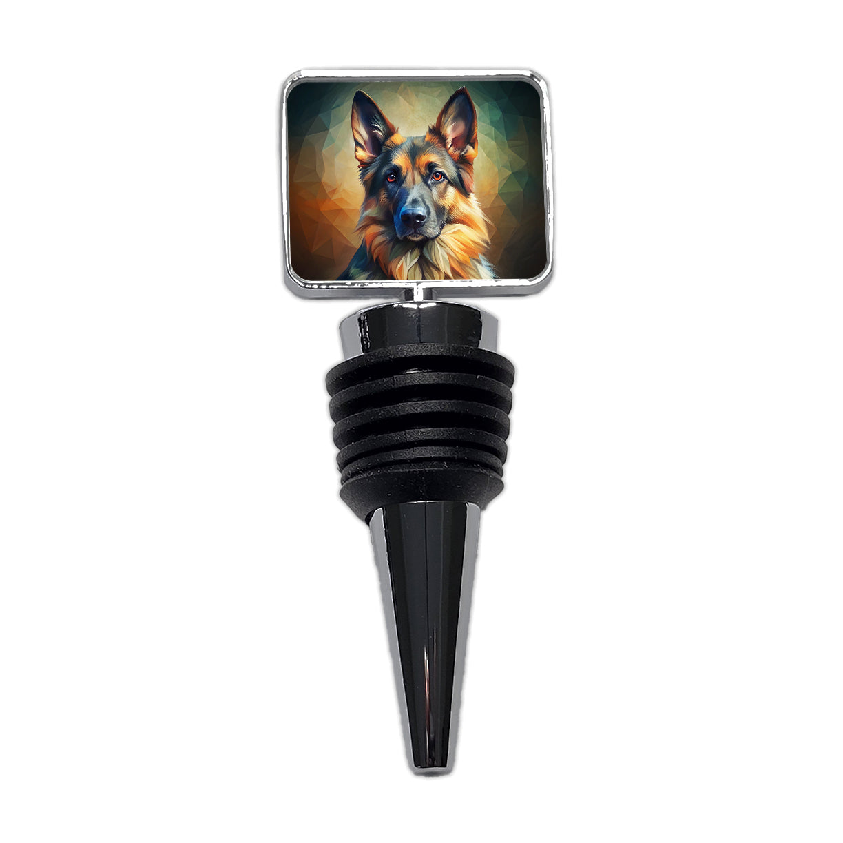German Shepherd Dog Abstract Stylized Art Wine Bottle Stopper