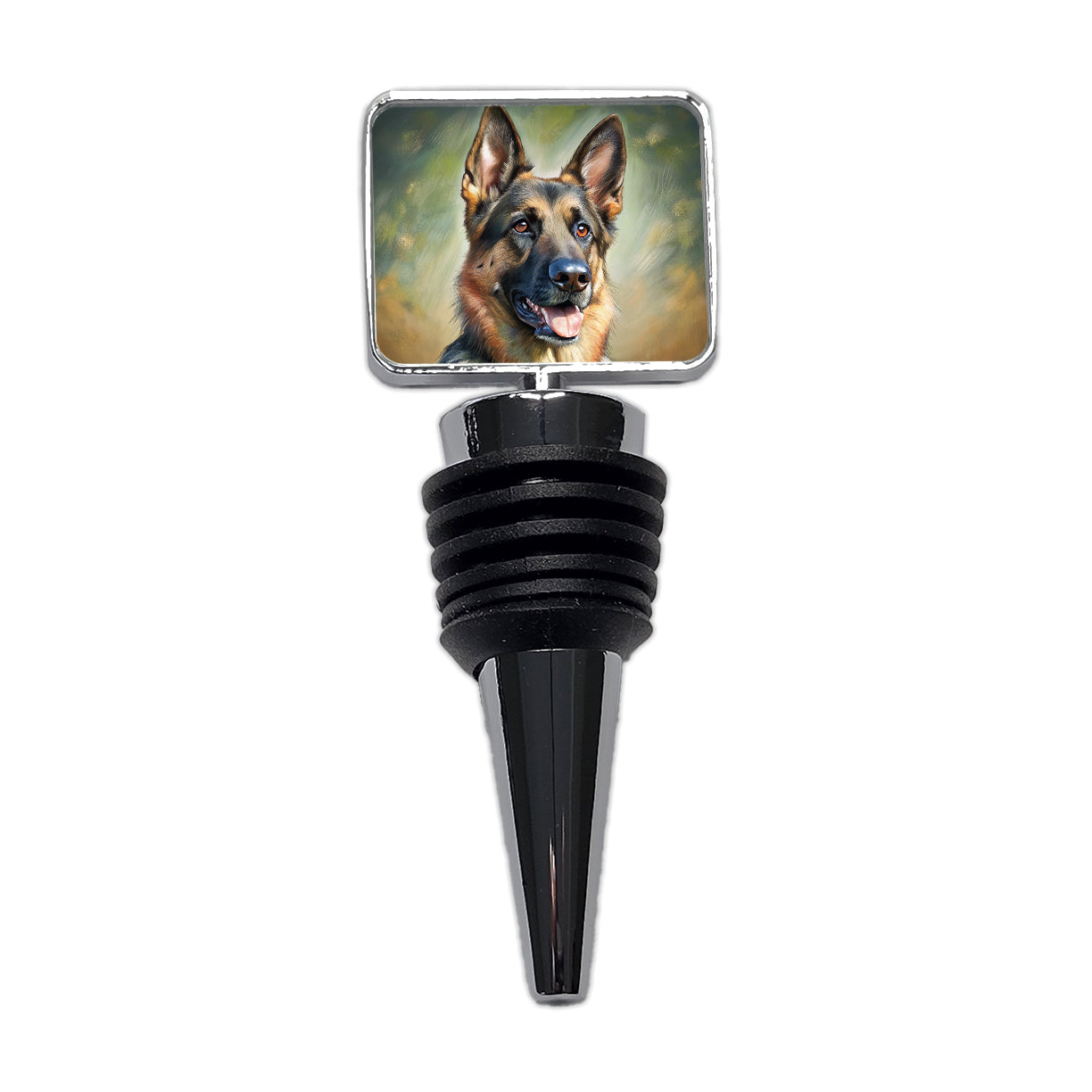 German Shepherd Dog Illustration Wine Bottle Stopper