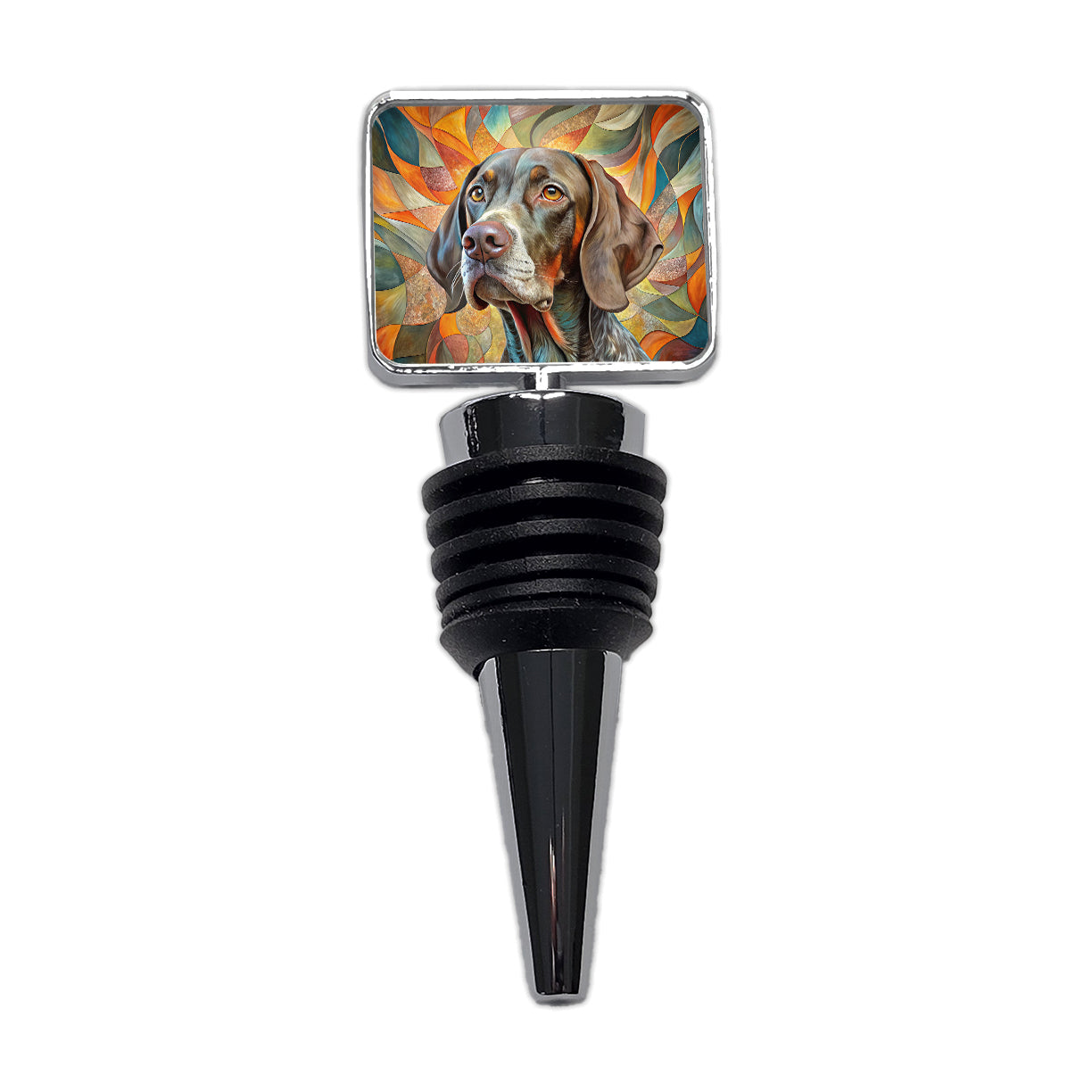 German Shorthaired Pointer Dog Abstract Art Wine Bottle Stopper