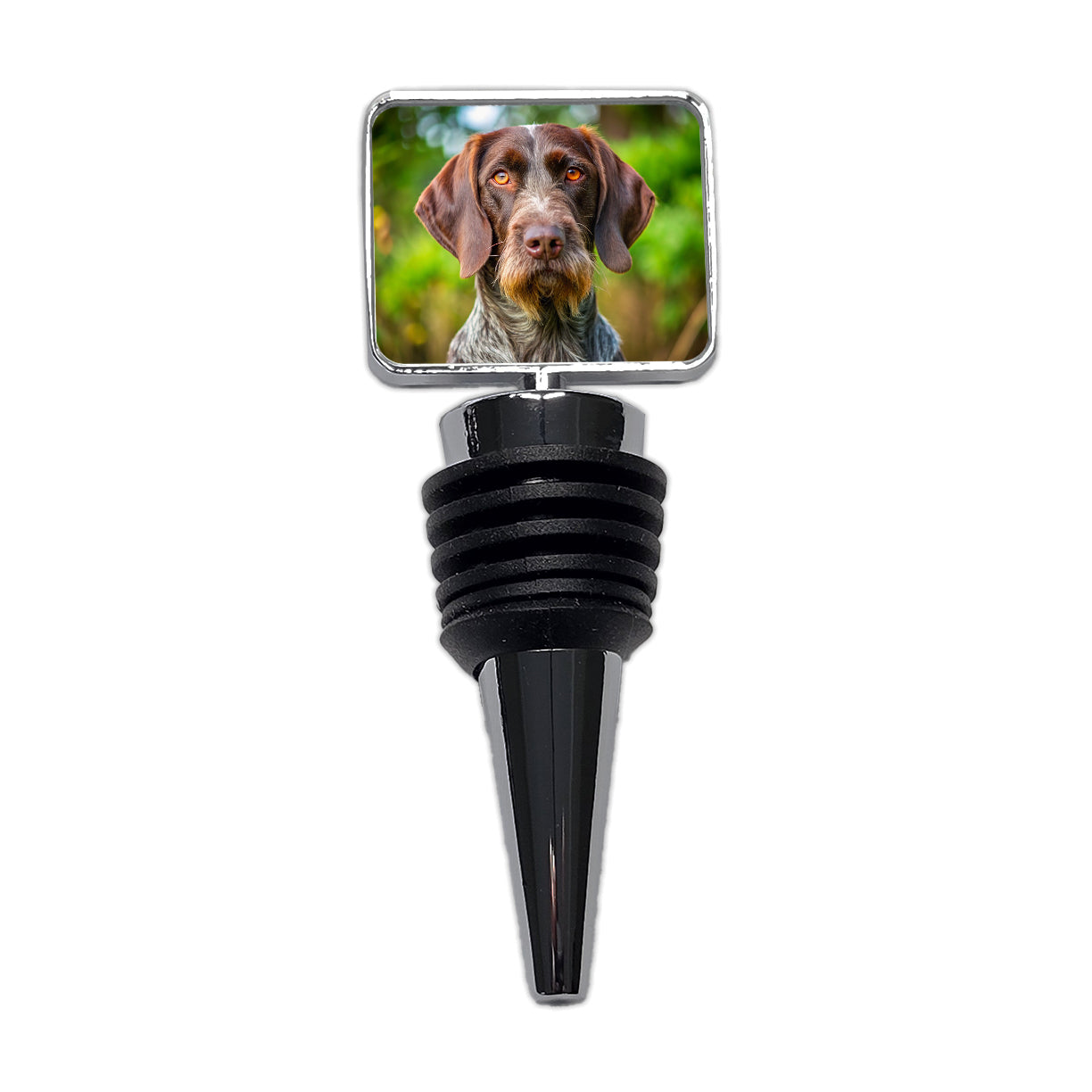 German Wirehaired Pointer Dog Photo Wine Bottle Stopper
