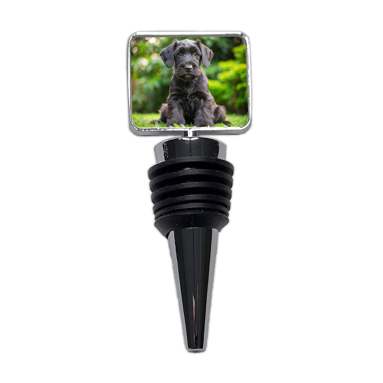Giant Schnauzer Dog Puppy Photo Wine Bottle Stopper