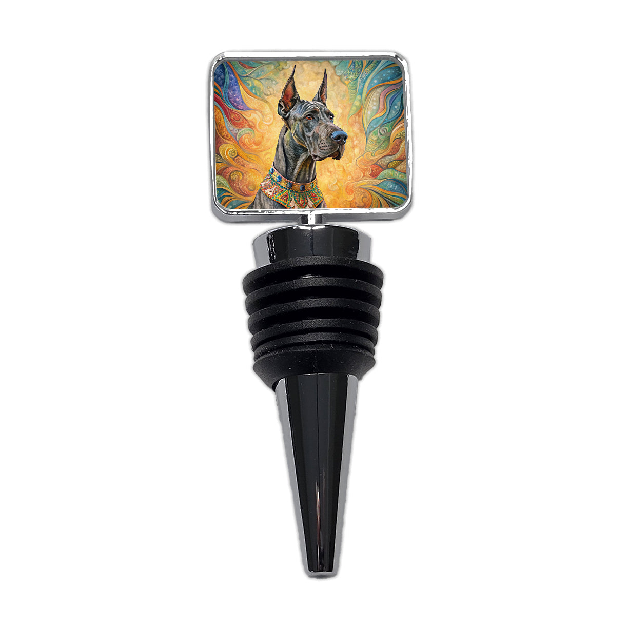 Great Dane Dog Bohemian Art Wine Bottle Stopper