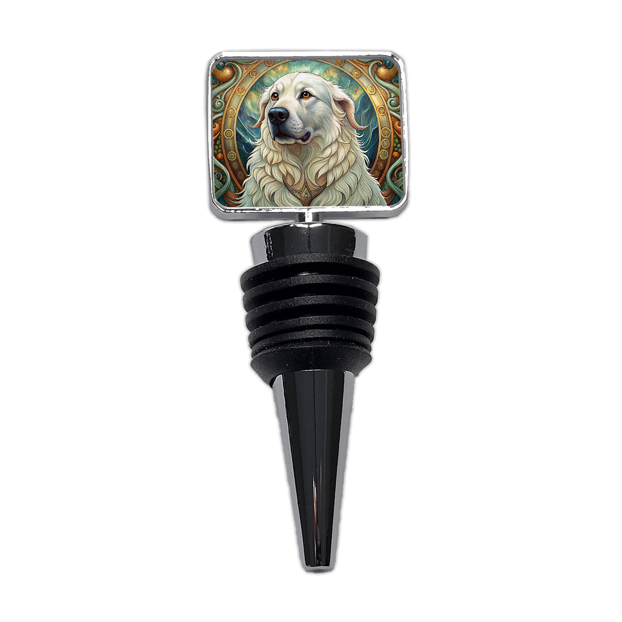 Great Pyrenees Dog Art Nouveau Wine Bottle Stopper