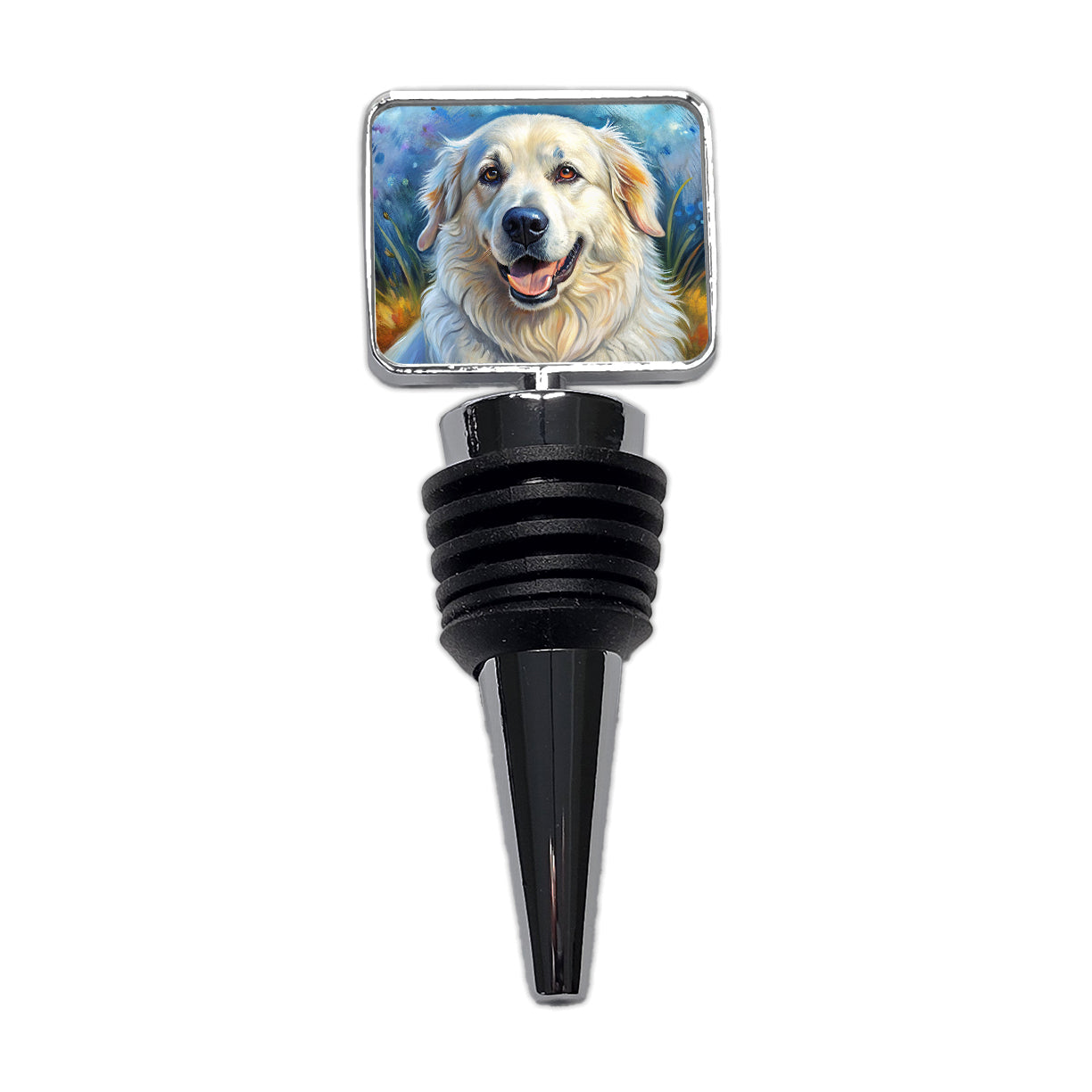 Great Pyrenees Dog Illustration Wine Bottle Stopper