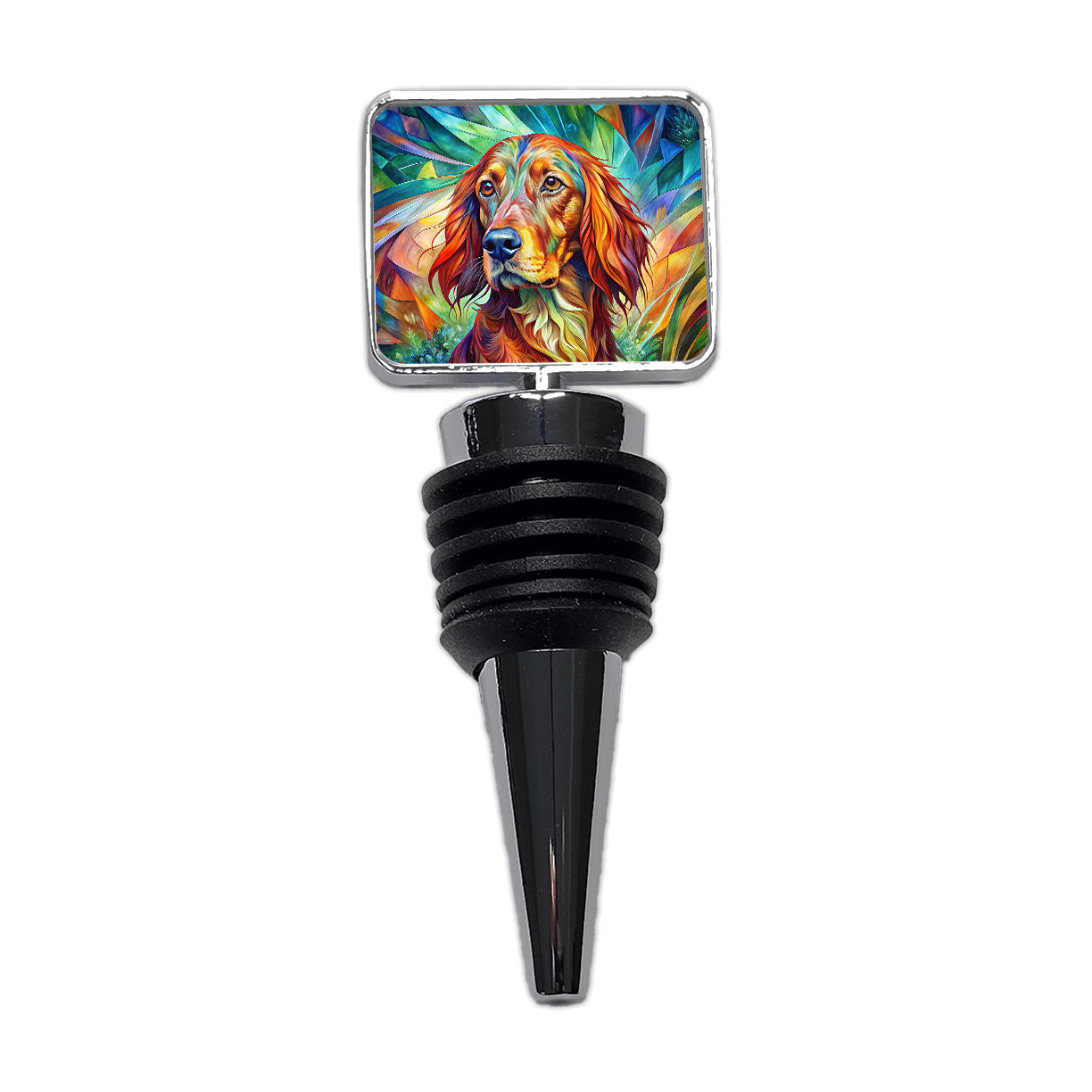 Irish Setter Dog Abstract Art Wine Bottle Stopper