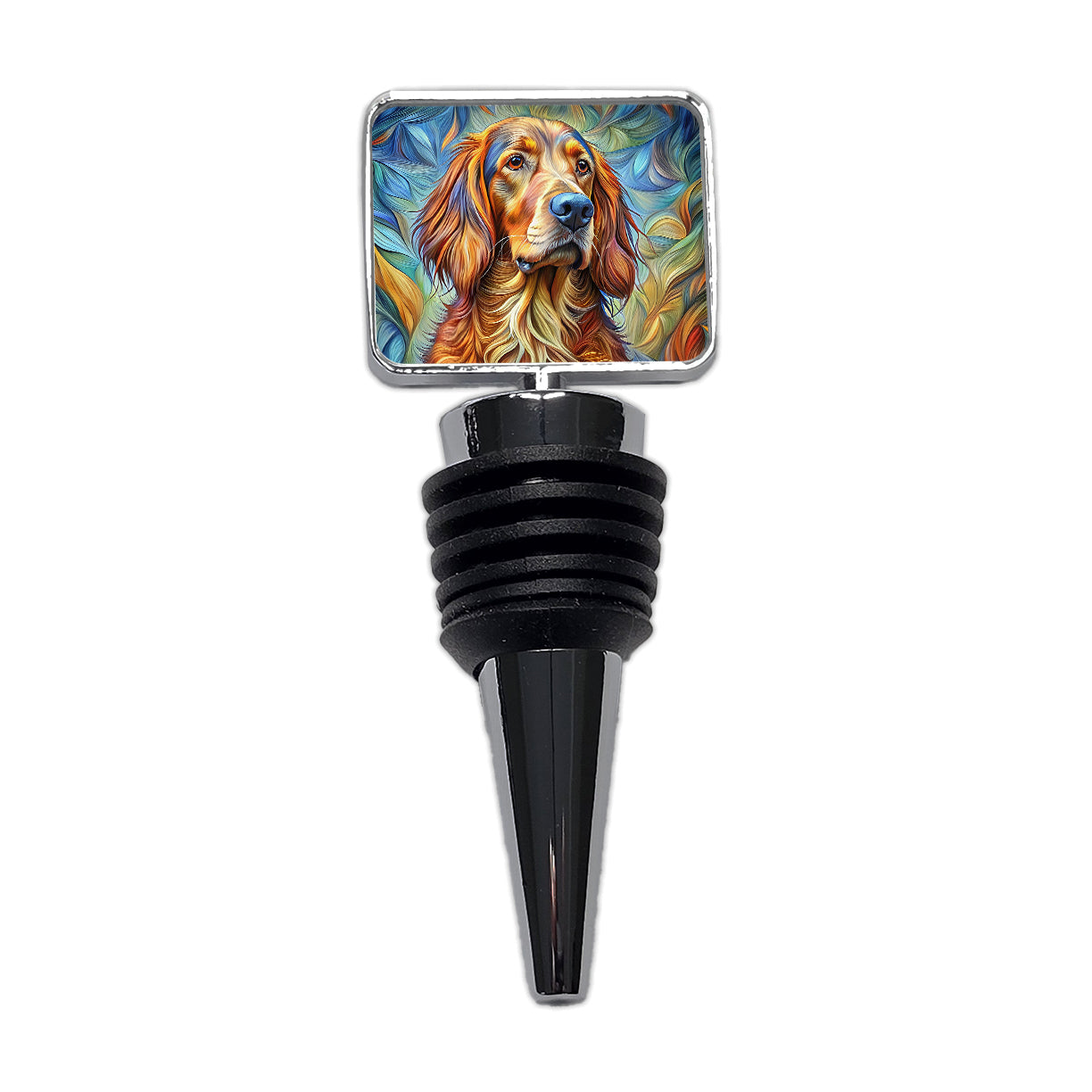 Irish Setter Dog Abstract Stylized Art Wine Bottle Stopper